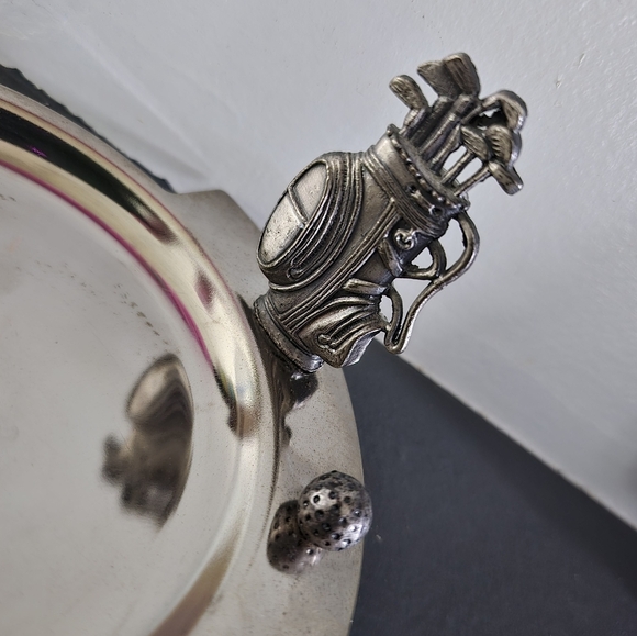 GOLF Trinket Dish Tray Caddy Silver Tone Coin Pocket Change - Picture 4 of 6